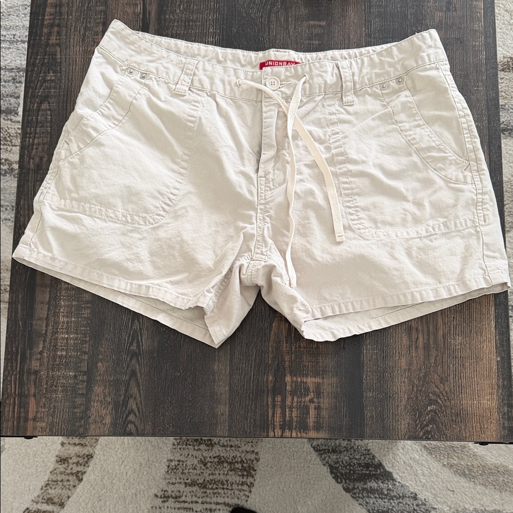 UNIONBAY Cream Drawstring Cotton Athletic Shorts